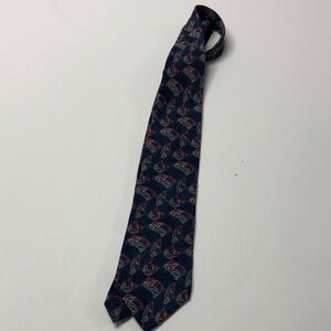 Christian Dior Monsieur Elegant Blue and Red Patterned Tie